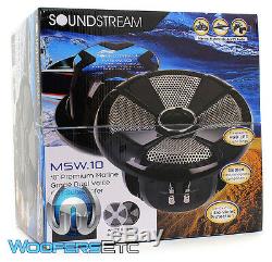 Soundstream Msw. 104 10 600w Marine Boat Dual 4-ohm Subwoofer Bass Speaker New