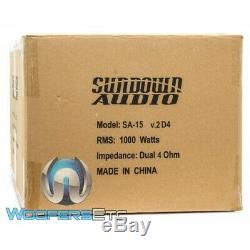Sundown Audio Sa-15 V. 2 D4 15 1000w Rms Dual 4-ohm Subwoofer Bass Speaker New