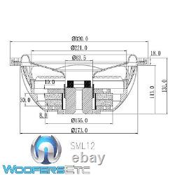 Sundown Audio Sml 12 D4 12 500w Rms Dual 4-ohm Shallow Subwoofer Bass Speaker