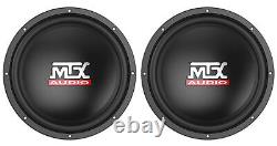 Two MTX Audio TN12-02 200W RMS 12 Single 2ohm Car Audio Subwoofers Bass Speaker