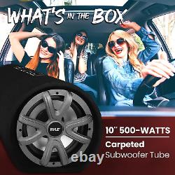 Usa 10-Inch Carpeted Subwoofer Tube Speaker 500 Watt High Powered Car Audio Su