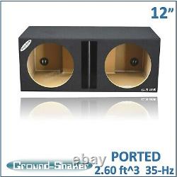12 Dual Center Vented/ported Sous-boîte Subwoofer Enclosure Speaker Box Car Audio