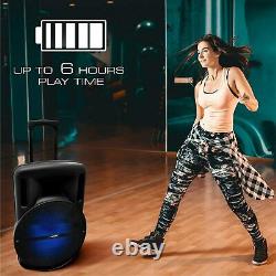 15 3600w Portable Bluetooth Speaker Sub Woofer Heavy Bass Sound System Party