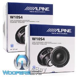 (2) Alpine W10s4 10 Subs Car Audio 4 Ohms 750w Haut-parleurs Subwoofers Basse Paire New