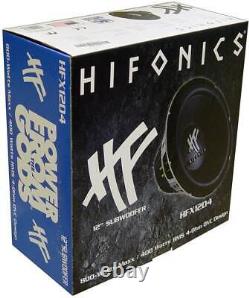 2 HIFONICS HFX12D4 12 1600W Haut-parleurs de voiture audio DVC Subwoofers Subwoofers + Boîte accordée