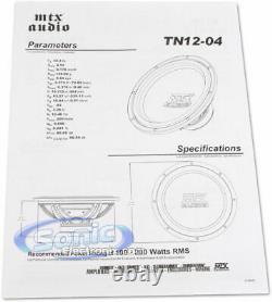 2 Mtx Audio Tn12-04 12 Terminator Series 800w Car Audio Subwoofer Package