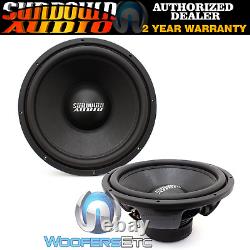 (2) Sundown Audio E-15 V4 D2 15 500w Rms Dual 2-ohm Voiture Subwoofers Haut-parleurs Nouveau