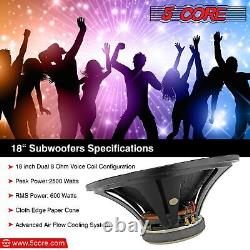 5 Core 18 Pouces Subwoofer Remplacement Haut-parleur Loud 2500 W Sub Woofer Pa Dj Audio