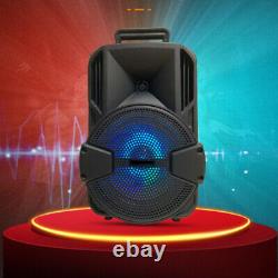 8'' Portable Fm Bluetooth Speaker Subwoofer Heavy Bass Sound System Party 1000w