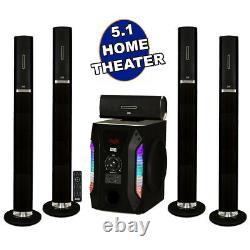Acoustique Audio Bluetooth Tower 5.1 Home Speaker System Avec 8 Subwoofer Alimentés