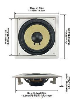 Acoustique Audio Hd-s10 Sous-woofers De Montage De Flush Avec 10 Haut-parleurs Et Amplificateurs 2 Pack