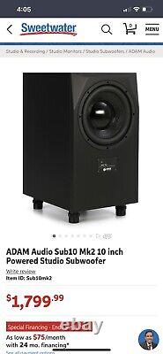 Adam Audio Sub10 mk2 translates to 'Adam Audio Sub10 mk2' in French as well. It is a proper noun and does not require translation.