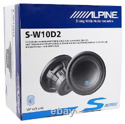 Alpine S-w10d2 10 1800 Watt Voiture Audio Subwoofer+portable Bluetooth Haut-parleur