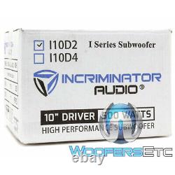 Audio De L'incriminateur I10d2 10 500w Rms Dual 2-ohm Car Subwoofer Bass Speaker Nouveau