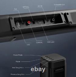 Barre de son avec caisson de basses, barres de son séparables 2.1 canaux pour TV, Bluetooth