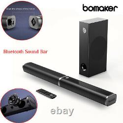 Bomaker Bluetooth Sound Bar Basse Subwoofer Home Theater Tv Speaker Remote Aux