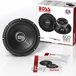 Boss Audio Systems 600-watt 8-inch Subwoofer & 6.5 Dans Les Haut-parleurs Coaxiaux (2 Paires)
