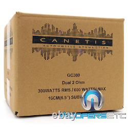 Canetis Gc300 6.5 300w Rms Sub Dual 2-ohm Voiture Audio Subwoofer Basse Haut-parleur Nouveau