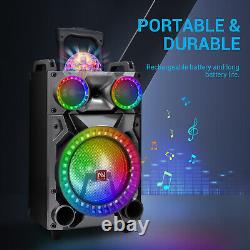 Enceinte Bluetooth Portable LOUD avec double subwoofer, son de basses puissant, système LED et microphone