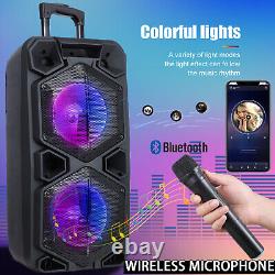Enceinte Bluetooth de 9000W Rechargeable avec Double Subwoofer de 10 pouces pour Karaoké de Fête DJ avec Micro LED