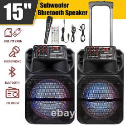 Enceinte Bluetooth portable de 7000W avec caisson de basses de 15 pouces pour système de fête lourd avec entrée AUX et micro