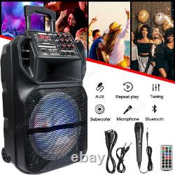 Enceinte Bluetooth portable de 7000W avec caisson de basses de 15 pouces pour système de fête lourd avec entrée AUX et micro