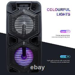 Enceinte Bluetooth portable de 9000W avec double caisson de basses de 10 pouces et système audio puissant + microphone