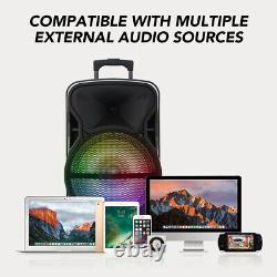 Haut-parleur Bluetooth double 12 pouces avec subwoofer FM/USB/TF/AUX, support trépied, micro et télécommande