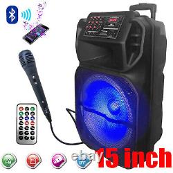 Haut-parleur Bluetooth portable 12 15 avec caisson de basses puissant, boîte de son pour soirées et système de karaoké