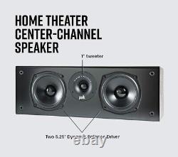 Haut-parleur central pour canal audio de qualité supérieure en haute résolution, avec réponse des basses profondes, unique, noir.
