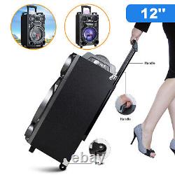 Haut-parleur de fête portable avec subwoofer de 12 pouces, système de son rechargeable et Bluetooth