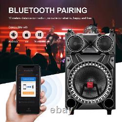 Haut-parleur de fête portable avec subwoofer de 12 pouces, système de son rechargeable et Bluetooth