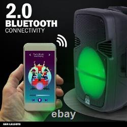 Haut-parleur de fête portable sans fil Gemini Audio de 15 pouces avec chariot Bluetooth LED - Cadeau