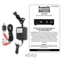 Haut-parleurs de basses encastrables Acoustic Audio HD-S10 avec 10 haut-parleurs et 2 amplificateurs en pack.