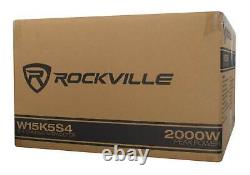 Haut-parleurs de voiture Rockville K5 W15K5S4 de 15 pouces, 2000 watts, 4 ohms, évalués CEA