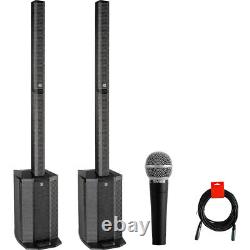 Hk Audio Polar 12 Système D'array De 12 Colonnes À Deux Voies 2-pack Avec Micro Vocal Et Câble