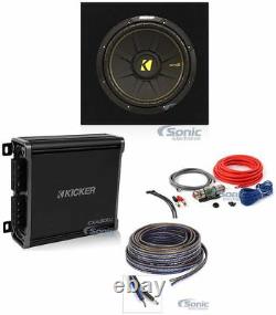 Kicker 10 Car Audio Subwoofer+sealed Sub Box+monoblock Amp+amp Kit+speaker Wire