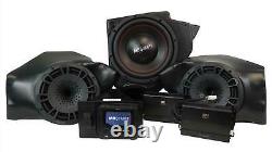 MB Quart Kick Panel Speakers+receiver+subwoofer+amplificateur Pour Select Polaris Rzr