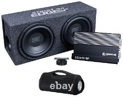 Memphis Audio SE210 10 200w Subwoofer+Amplificateur+Boîte de Sub+Enceinte Bluetooth Maison