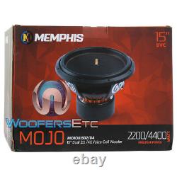 Memphis Mojo 615d2 15 Sub 4400w Dual 2-ohm Car Audio Subwoofer Bass Speaker Nouveau