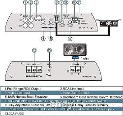 PRORECK PR-122M 1500W Double 12 Boîte de subwoofer pour voiture/camion avec kit audio Sub+Amp