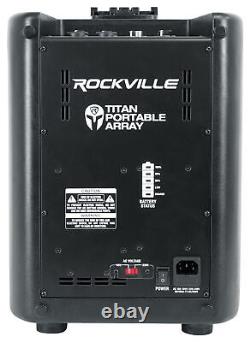 Rockville Titan Portable Array Batterie Powered Pa Dj Speaker System Avec Subwoofer
