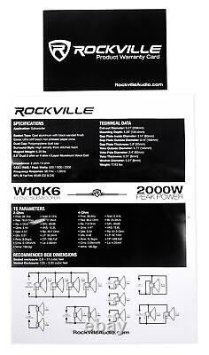 Rockville W10K6D4 V2 10 4000 Watt Subwoofers Audio de Voiture Dual 4 Ohm Subs