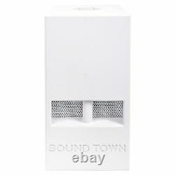 Sound Town 10 600w Powered Active Pa Polded Horn Subwoofer White Carme-110swpw