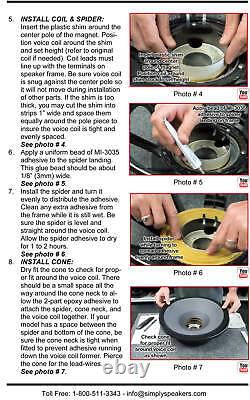 Ss Audio Haut-parleur Réparation Recone Kit Pour Jbl 2241h 18 Subwoofer Basse Woofer 8 Ohm