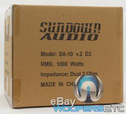 Sundown Audio Sa-10 V. 2 D2 10 Dual 2 Ohms 1000w Rms Caisson De Basses-parleurs Bass Nouveau
