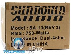 Sundown Audio Sa-10d2 Rev3 10 750w Rms DVC 2 Ohms Caisson De Graves Enceintes Bass Nouveau