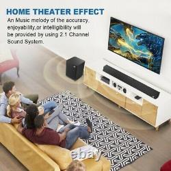 Surround Sound Bar Speaker System Wireless Bt Subwoofer Tv Home Theater & Remote